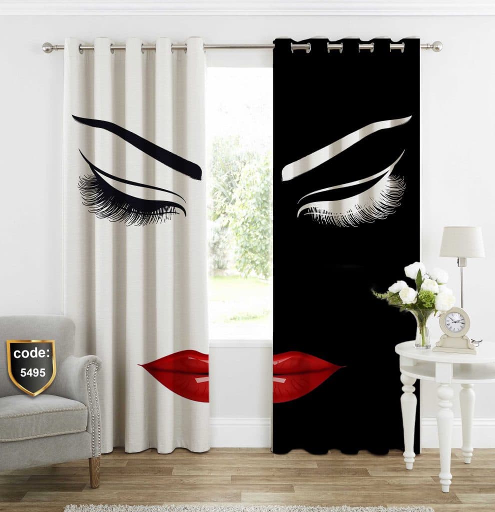 پرده مدل چاپی طرح رخ سایز 280x140 سانتی‌متر(جفت)
