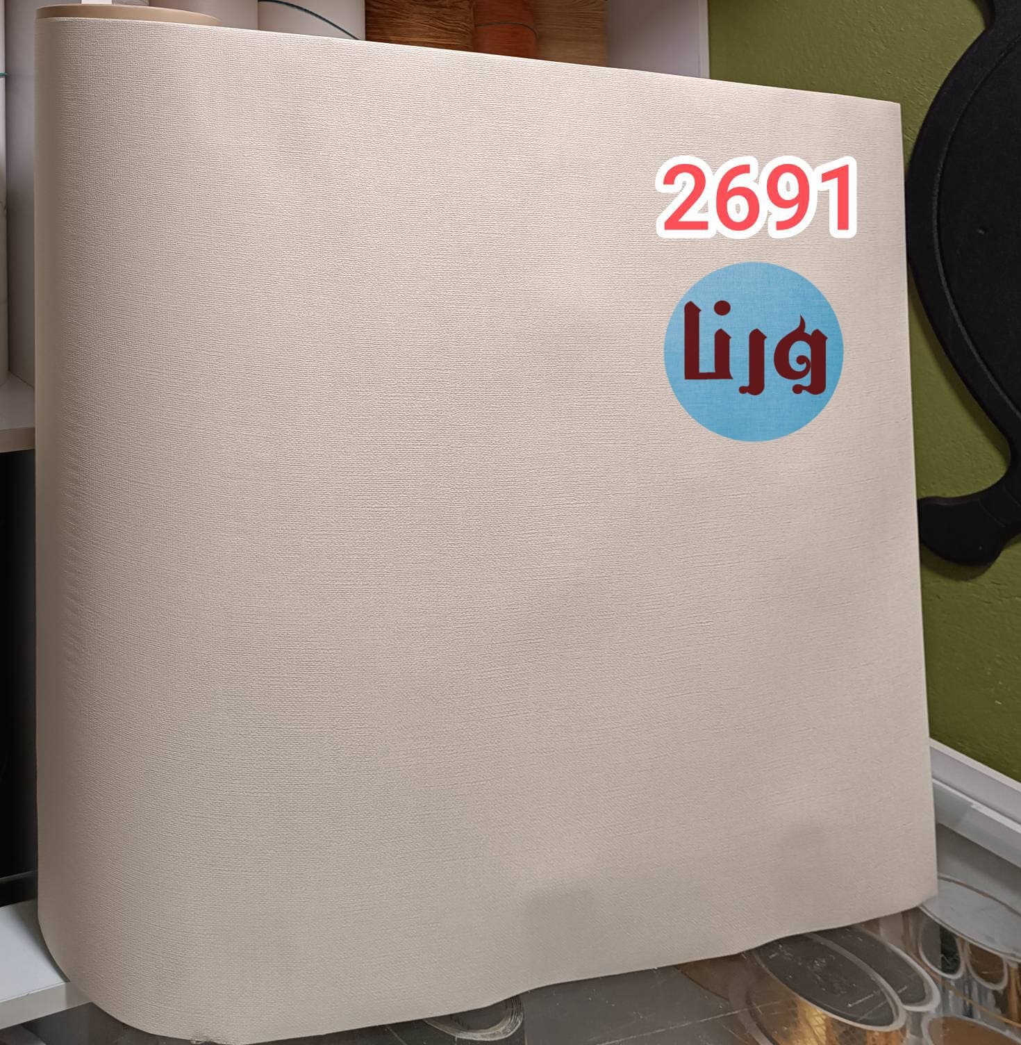 برچسب کابینت کد 2691 طرح کنف سفید شیری با پوشانندگی خوب عرض ۶۰ سانت برند یونیک