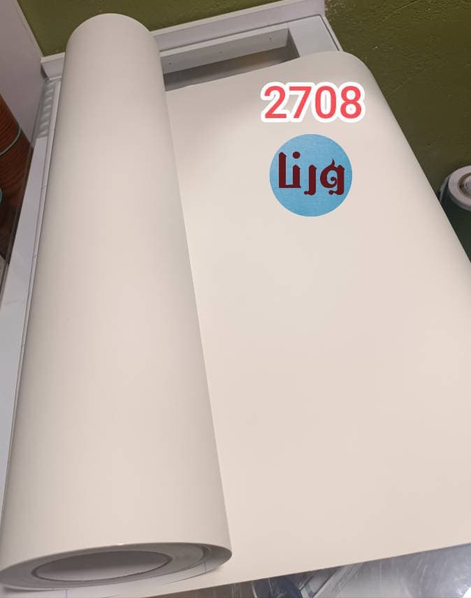 برچسب کابینت سافت تاچ کد 2708 رنگ سفید شیری مات با خاصیت ضد حباب عرض ۶۰ سانت