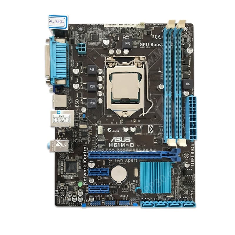باندل استوک مادربرد ddr3 ایسوسh61 با سی پی یو intel i3 3220
