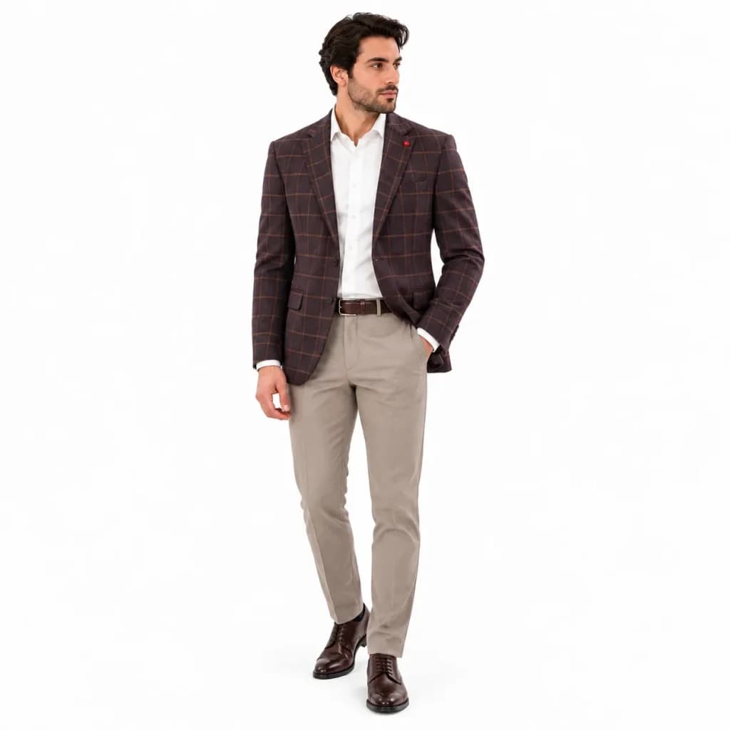 کت تک مردانه چهارخانه شیک مناسب استایل رسمی و روزمره