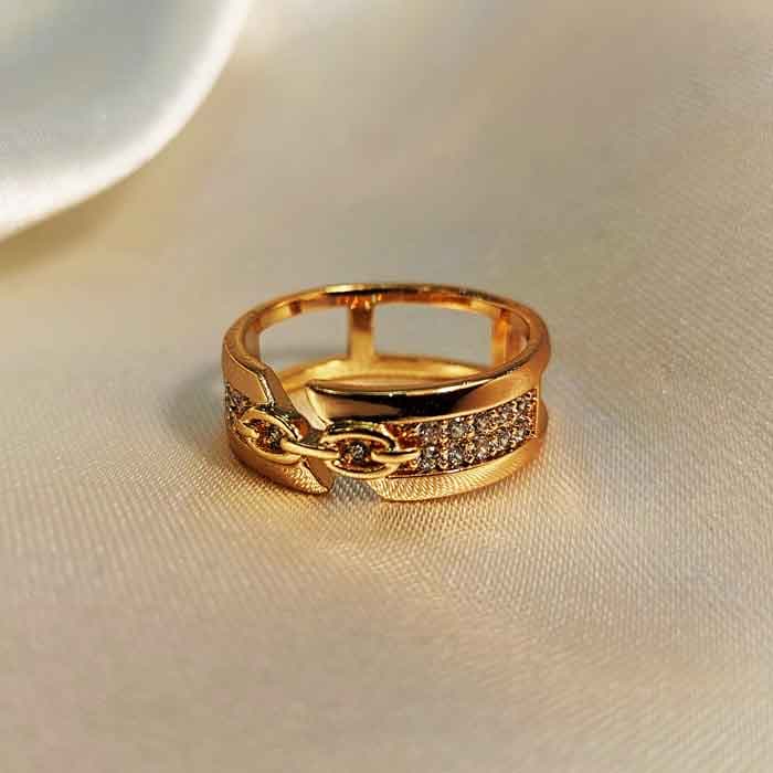 انگشتر زنانه نگین دار طرح کمربندی ژوپینگ مدل XUPING 500