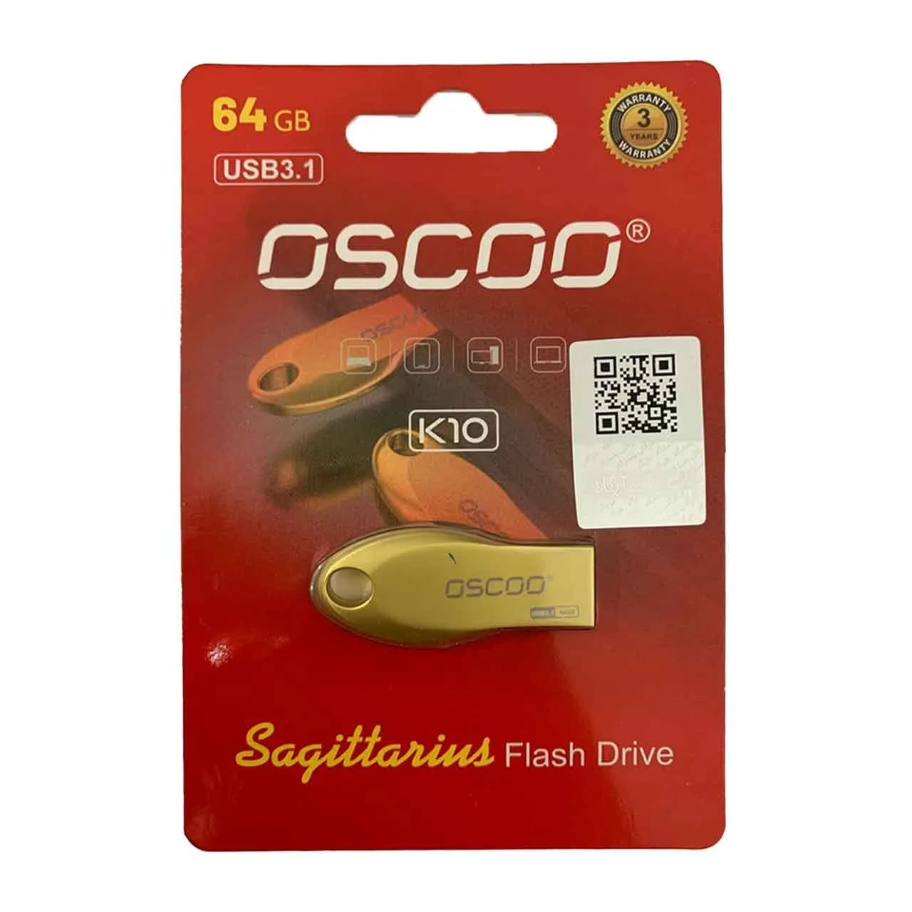 OSCOO k10 USB3.1 Flash Memory – 64GB (گارانتی پاسارگاد لایف تایم)
