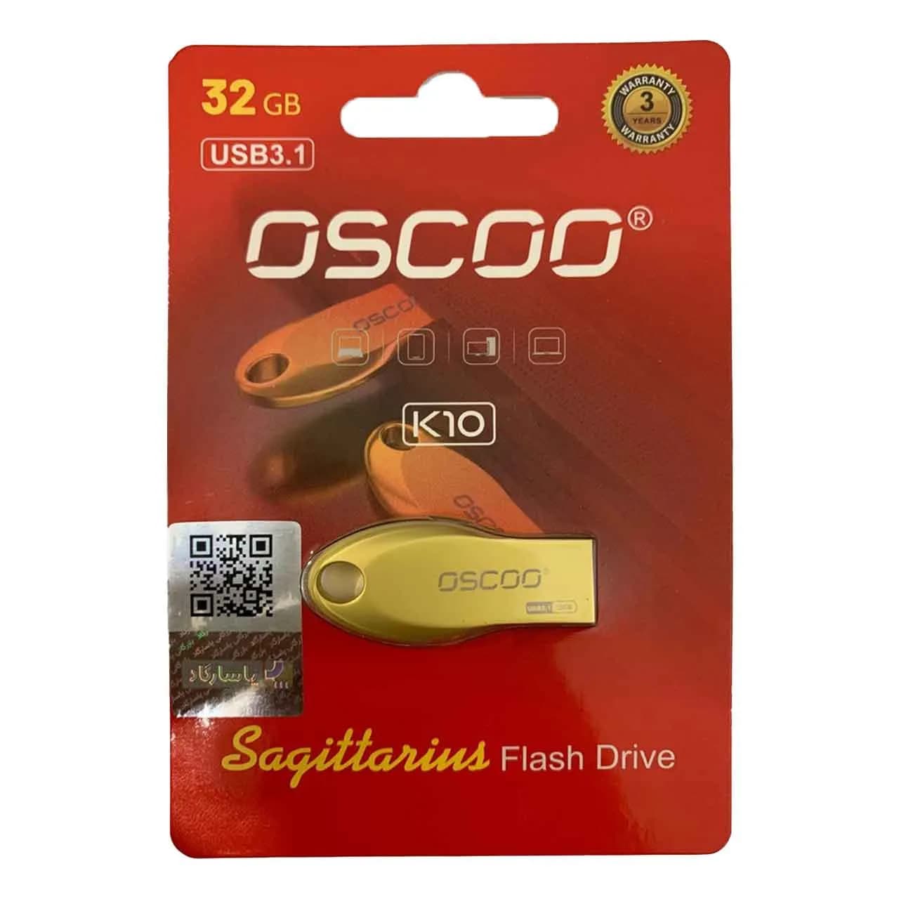 OSCOO k10 USB3.1 Flash Memory – 32GB (گارانتی پاسارگاد لایف تایم)