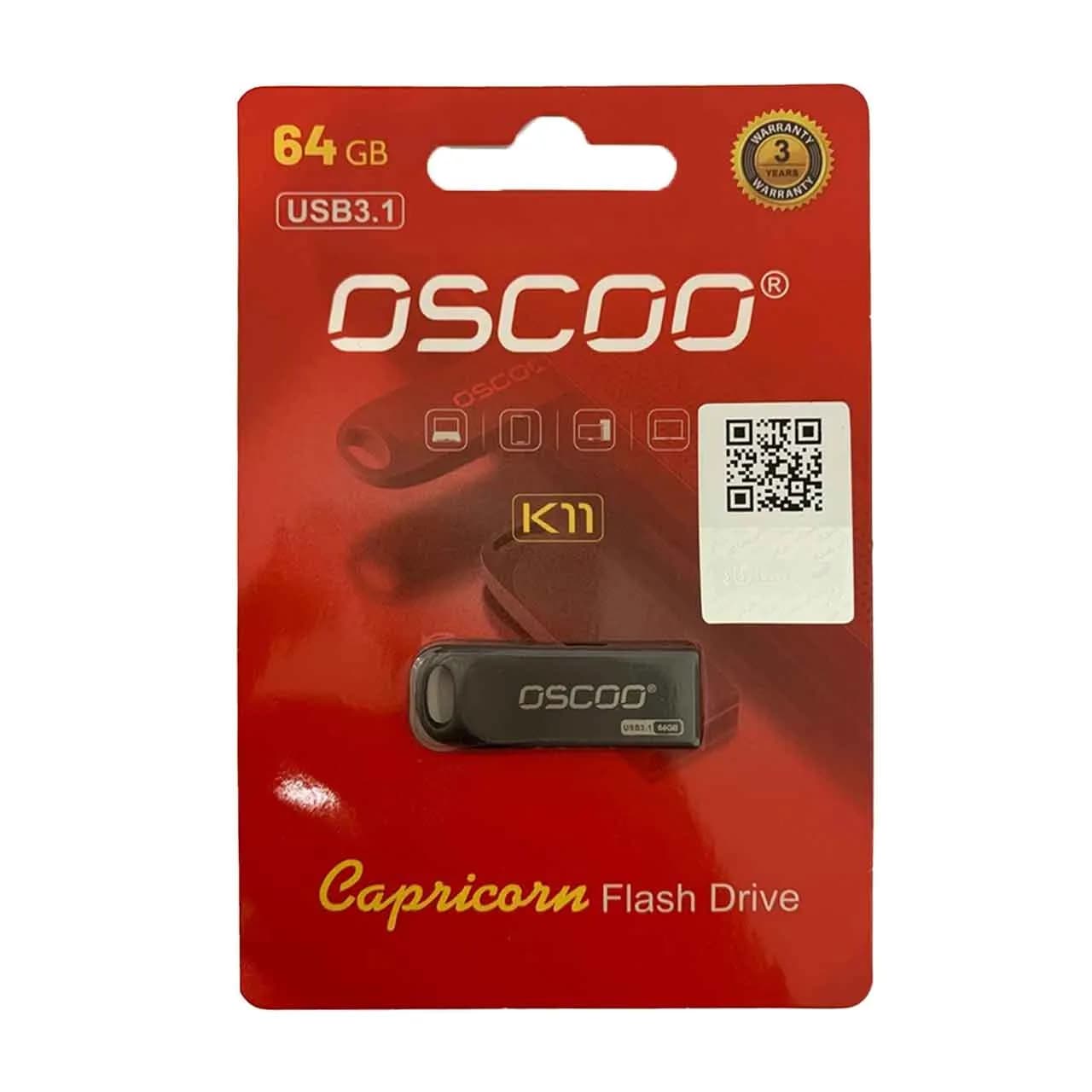 OSCOO k11 USB3.1 Flash Memory – 64GB (گارانتی پاسارگاد لایف تایم)