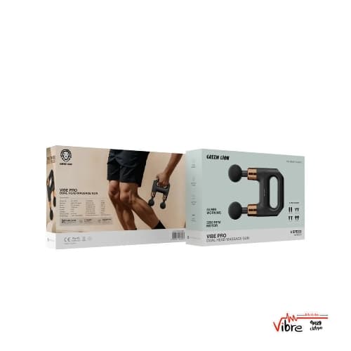 ماساژور تفنگی دو سر گرین لاین مدل Green Lion Vibe Pro Dual Head Massage Gun — تصویر ۴