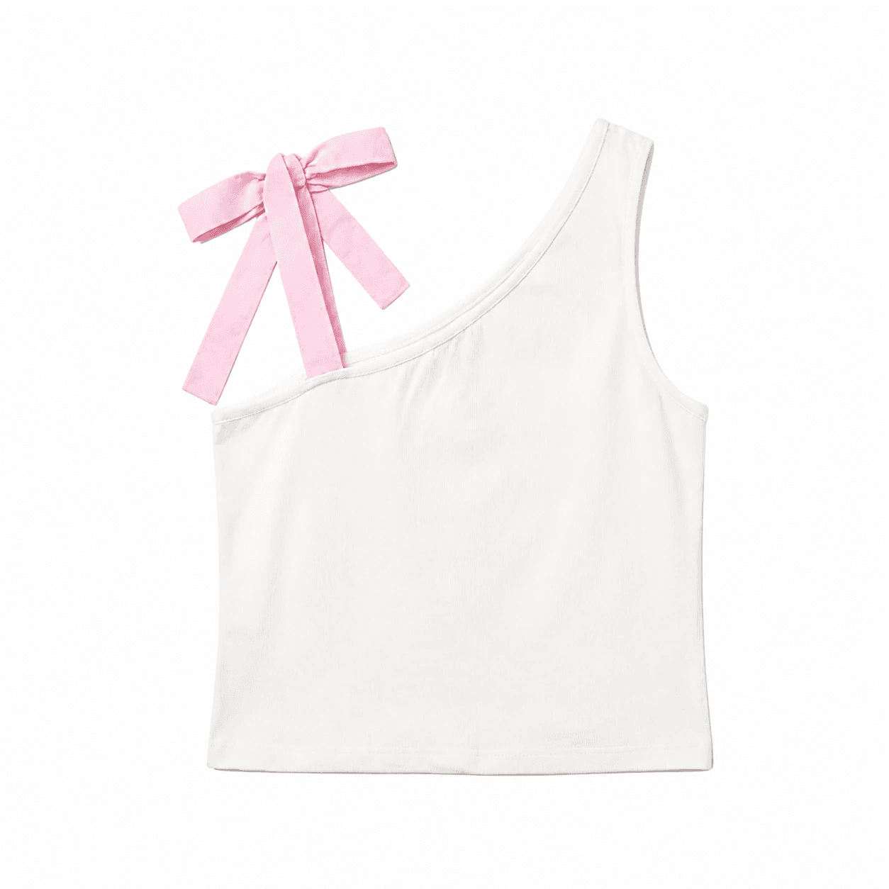 تاپ با بند پاپیونی سفید صورتی | Chanel Crop Top — تصویر ۴