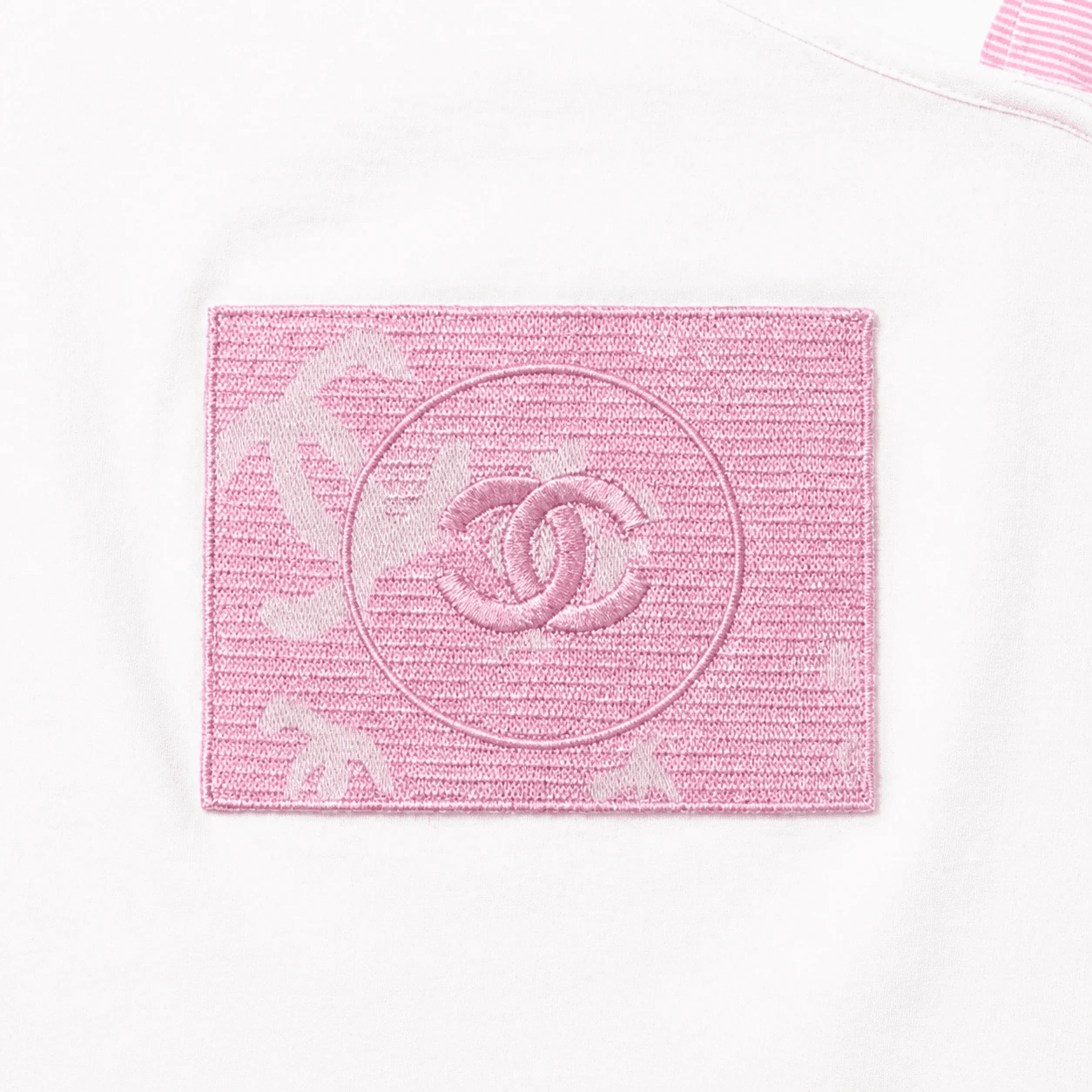 تاپ با بند پاپیونی سفید صورتی | Chanel Crop Top — تصویر ۵