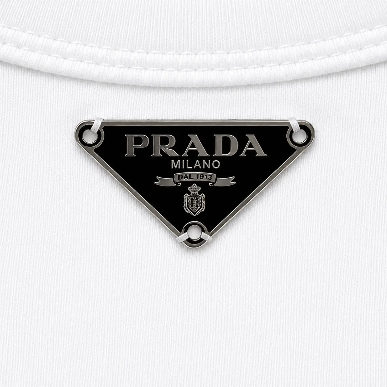 تاپ سفید پرادا زنانه | Prada Cropped Top — تصویر ۴