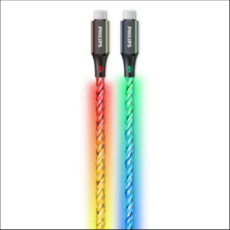 کابل تایپ سی فیلیپس DLC5130C | کابل RGB شارژ سریع 60 وات — تصویر ۲