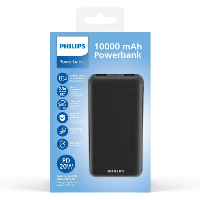 پاوربانک فیلیپس DLP1812PB | شارژر همراه 10000 با فست شارژ 20 وات — تصویر ۶