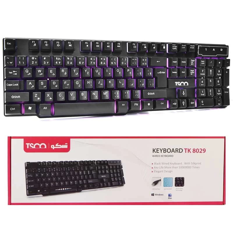 کیبورد تسکو مدل TK 8029 با حروف فارسی
