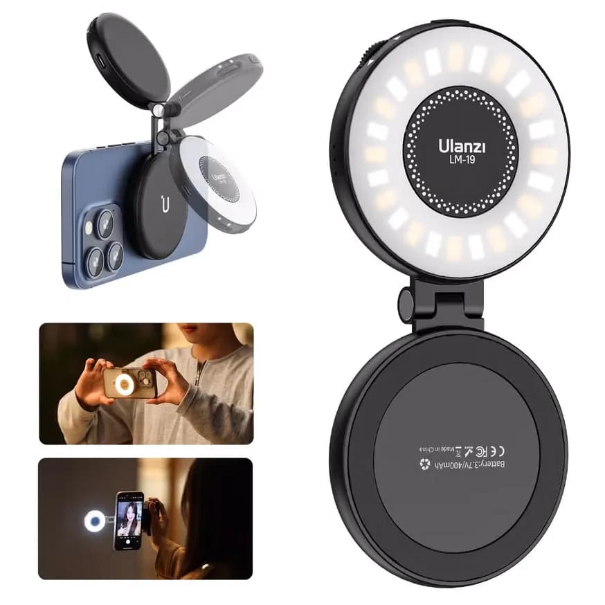 نور سلفی مغناطیسی اولانزی موبایل مدل ULANZI LM19 MagSafe LED Selfie Light