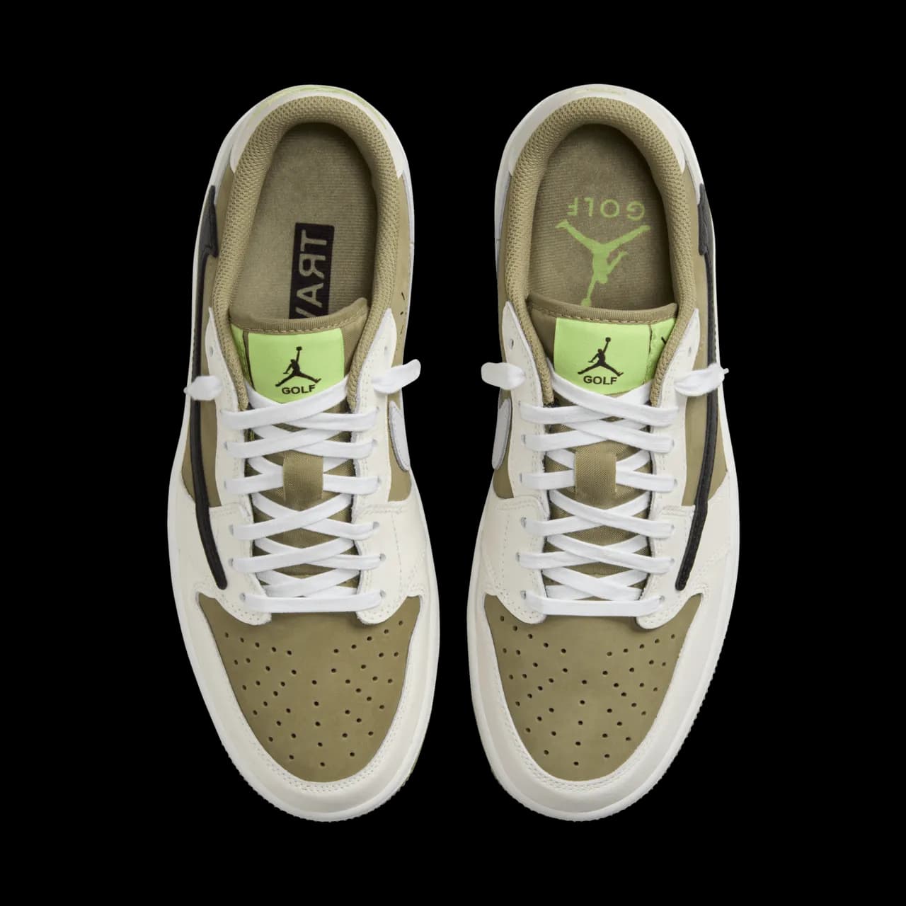 Jordan 1 Retro Low Golf Travis Scott Neutral Olive — تصویر ۲