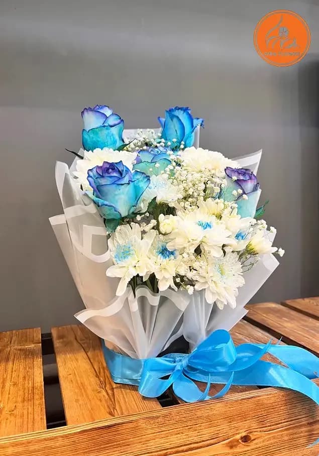 بوکت یکطرفه رز آبی و داوودی