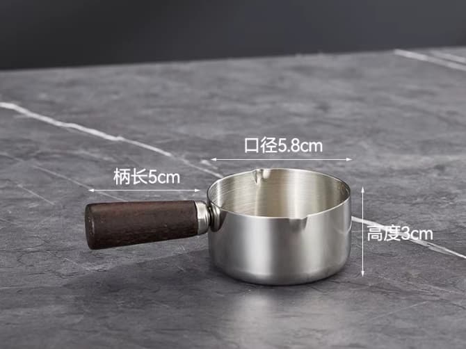پیمانه استیل دسته چوبی 80 میل (1/3 کاپ)