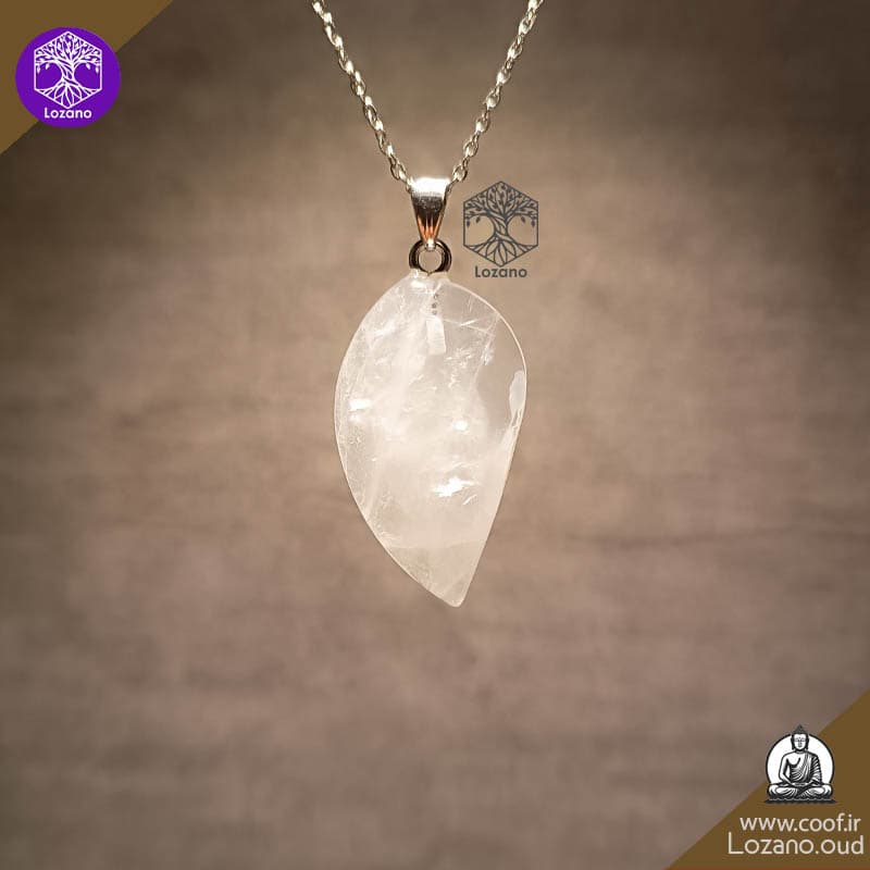 مدال برگی سنگ کریستال کوارتز 01