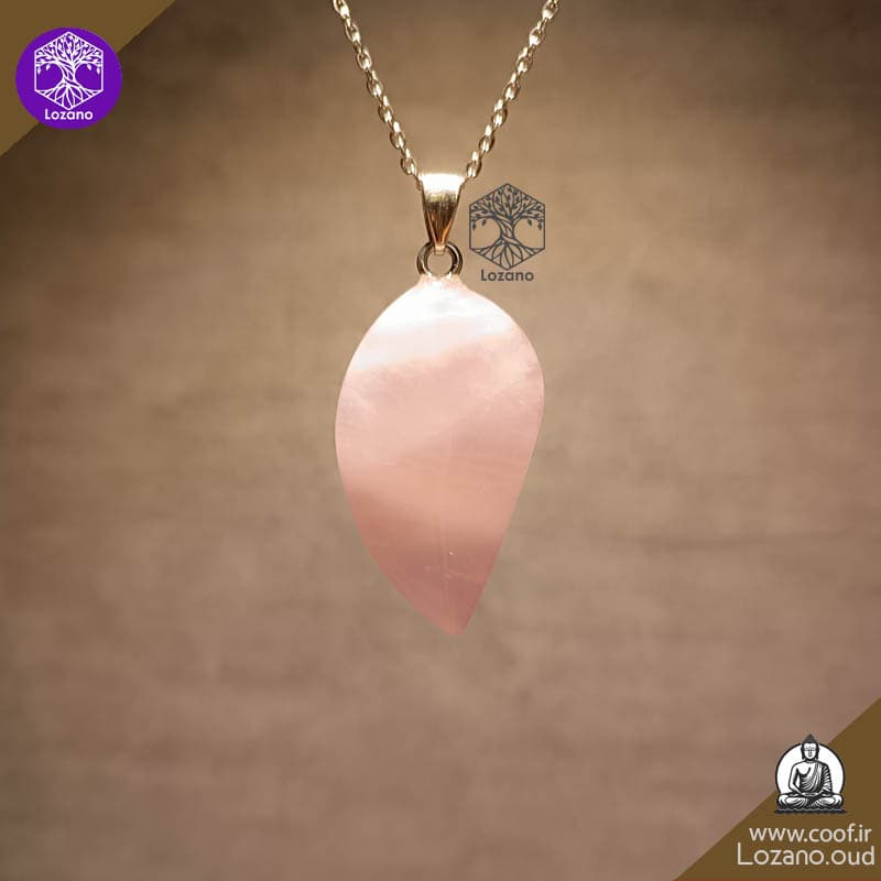 مدال برگی سنگ رز کوارتز 01