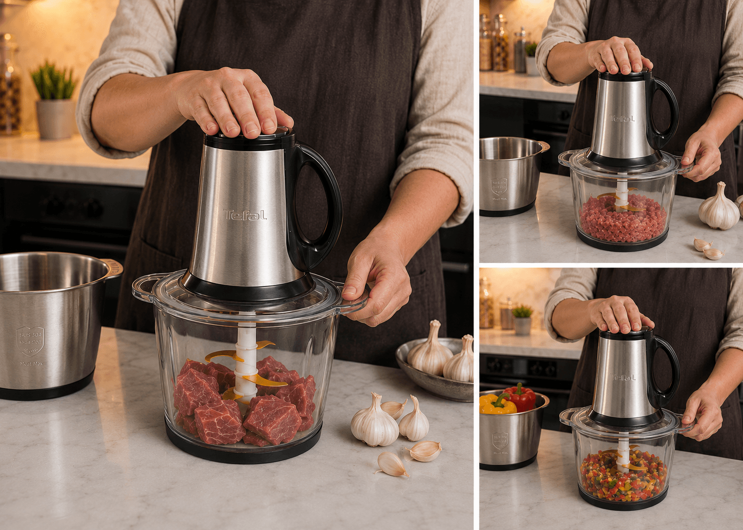 خردکن 4/3 لیتر دو کاسه تفال Tefal اصلی مدل MULTI CHOPPER — تصویر ۸