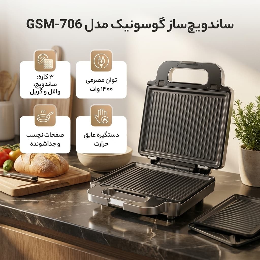 ساندویچ ساز گوسونیک مدل GSM_706 — تصویر ۸