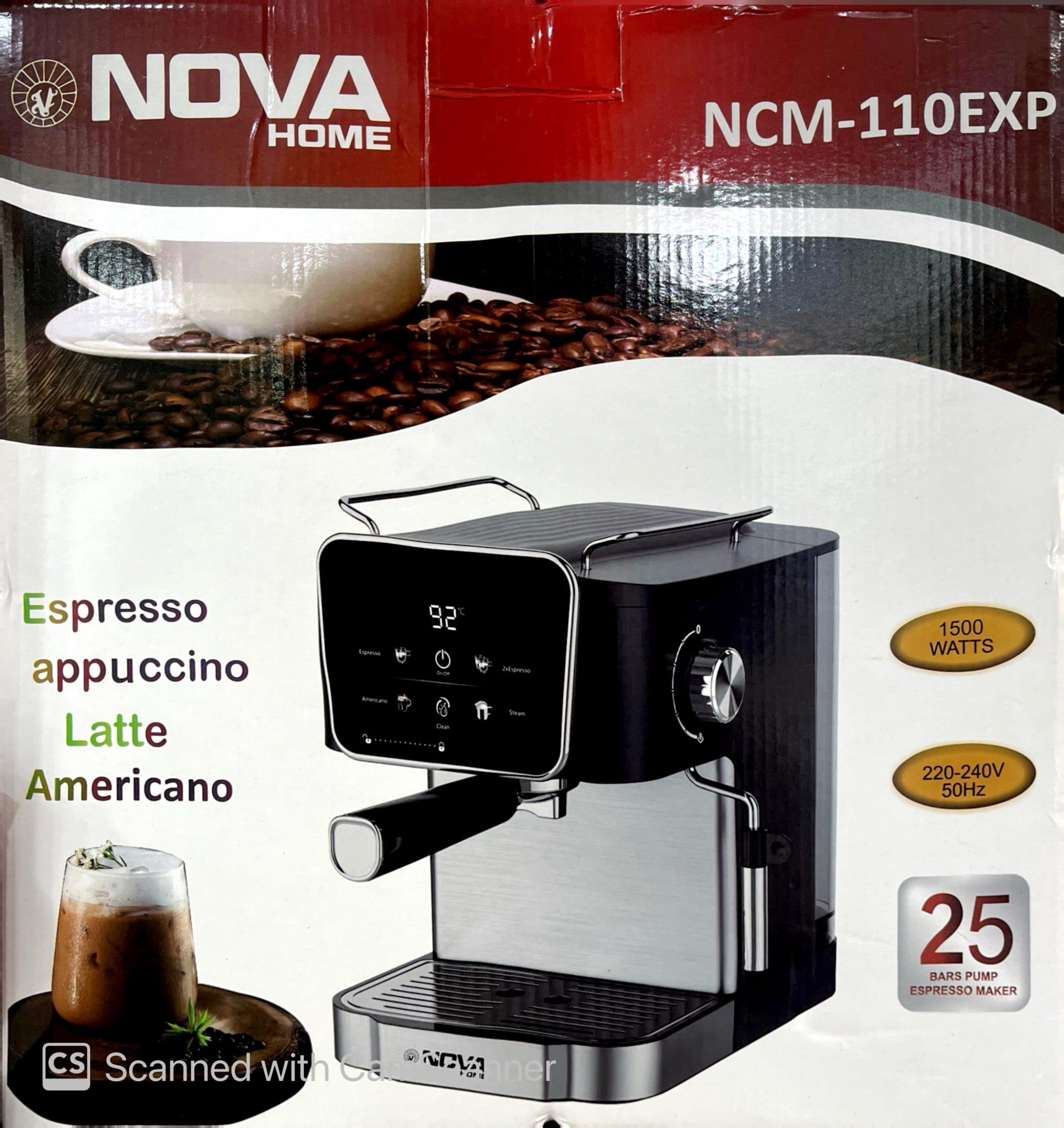اسپرسو ساز لمسی نوا هوم NOVA home مدل NCM-110 — تصویر ۲