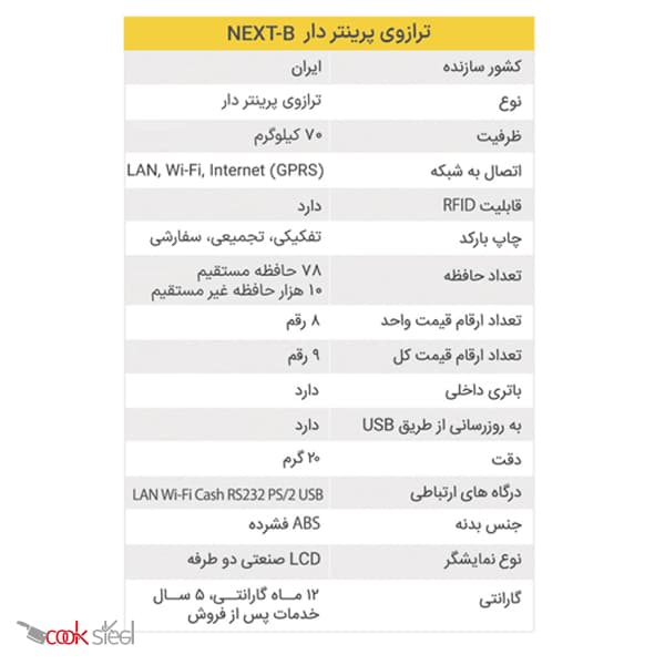 ترازو 70 کیلویی پرینتردار رادین مدل WIFI NEXT-B — تصویر ۵