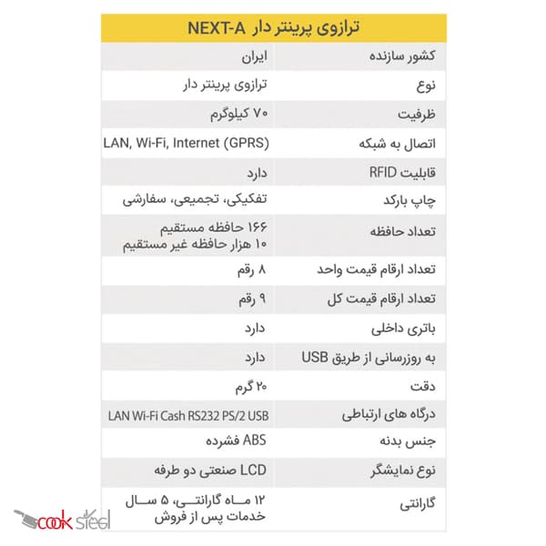 ترازو 70 کیلویی پرینتردار رادین مدل WIFI NEXT-A — تصویر ۵