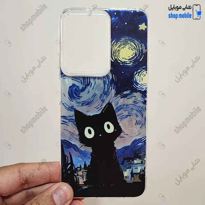 قاب گوشی شیائومی ردمی نوت 12 پرو پلاس 5G (کاور IMD براش طرح گربه سیاه)