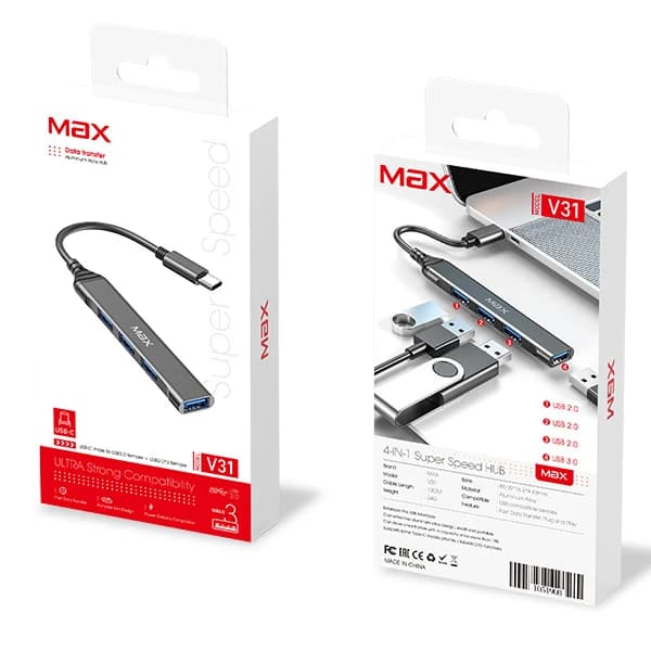 هاب 4 پورت USB-C تویین مکس مدل MV-31 — تصویر ۳