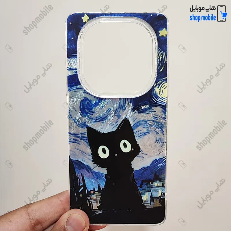 قاب گوشی شیائومی ردمی نوت 14 پرو 4G (کاور IMD براش طرح گربه سیاه)