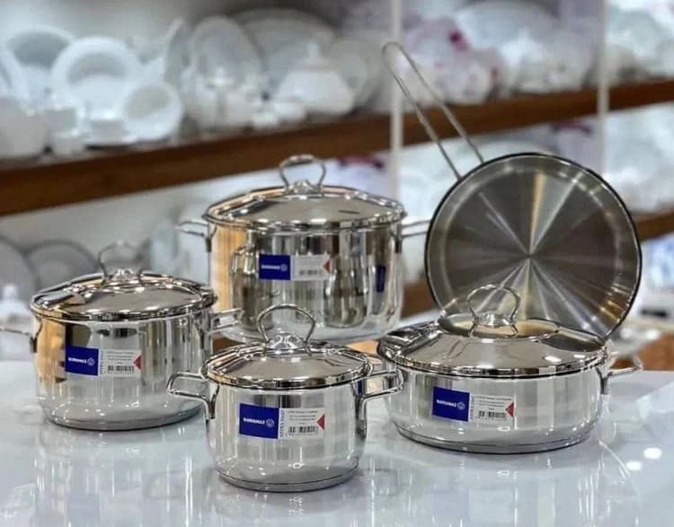 سرویس قابلمه استیل 9 پارچه کرکماز KORKMAZ مدل A_1600/1900