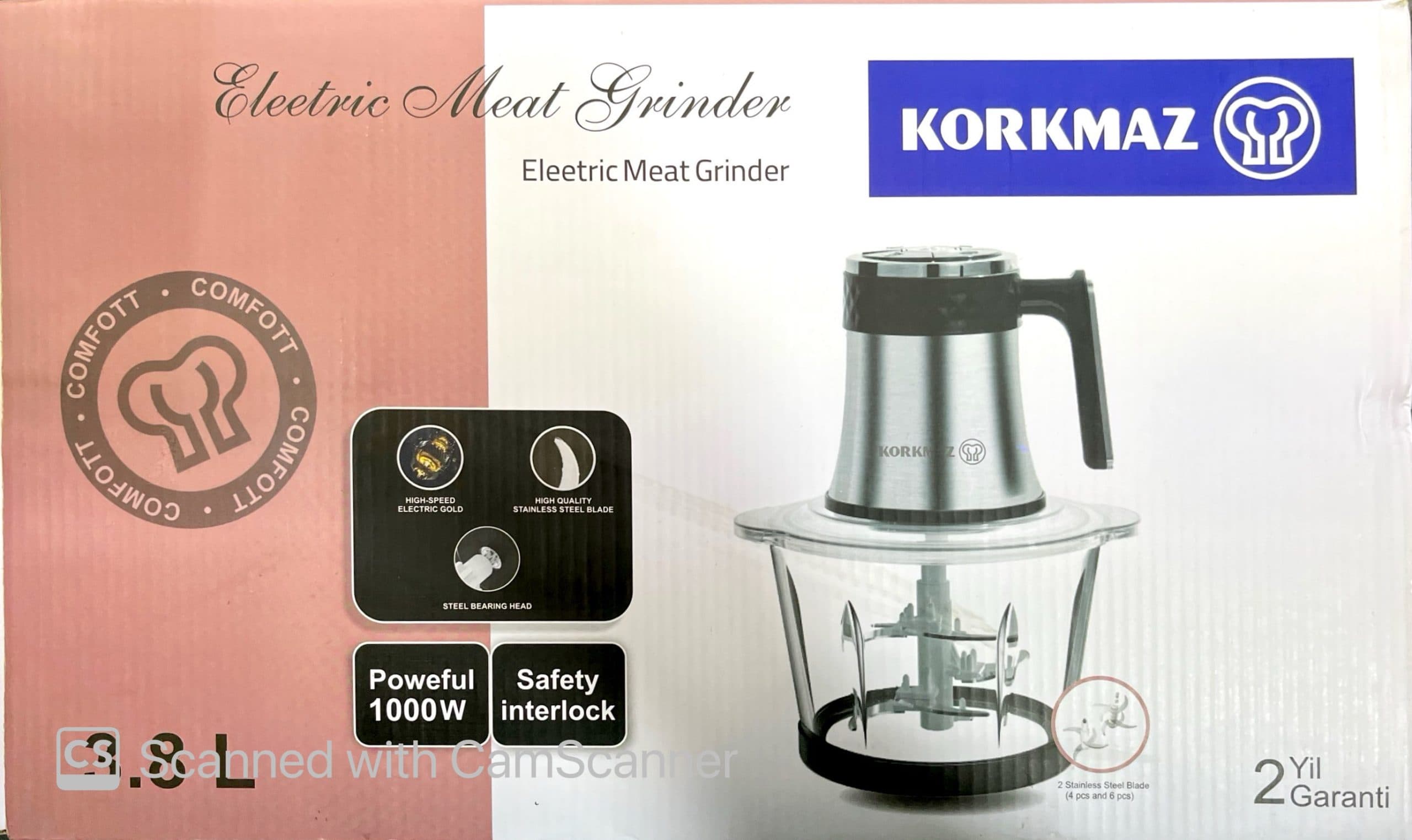 خردکن کاسه پیرکس کرکماز KORKMAZ مدل A602 — تصویر ۴
