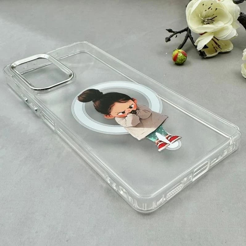 قاب گوشی سامسونگ گلکسی A20S (کاور ژله‌ای شفاف مدل فانتزی طرح دخترک) — تصویر ۲