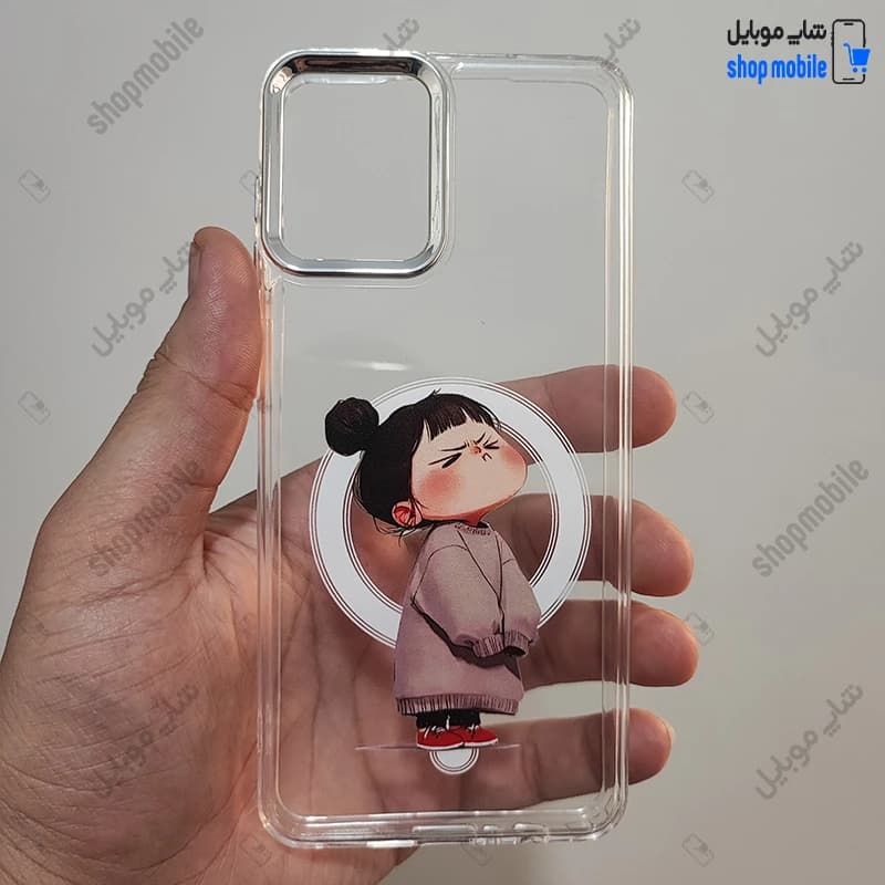 قاب گوشی سامسونگ گلکسی A13 4G/5G / A04s (کاور ژله‌ای شفاف مدل فانتزی طرح دختر مو چتری)
