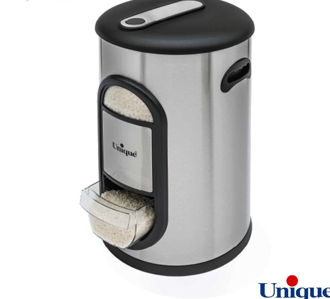 سطل برنج 10 کیلویی استیل یونیک پیمانه دار UN-4440 — تصویر ۲