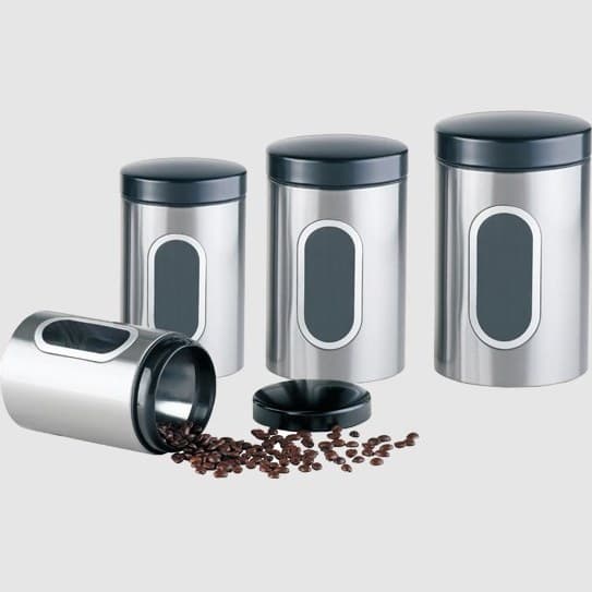 ظرف حبوبات در 4 سایز پنجره دار استیل یونیک UN-5990 — تصویر ۴