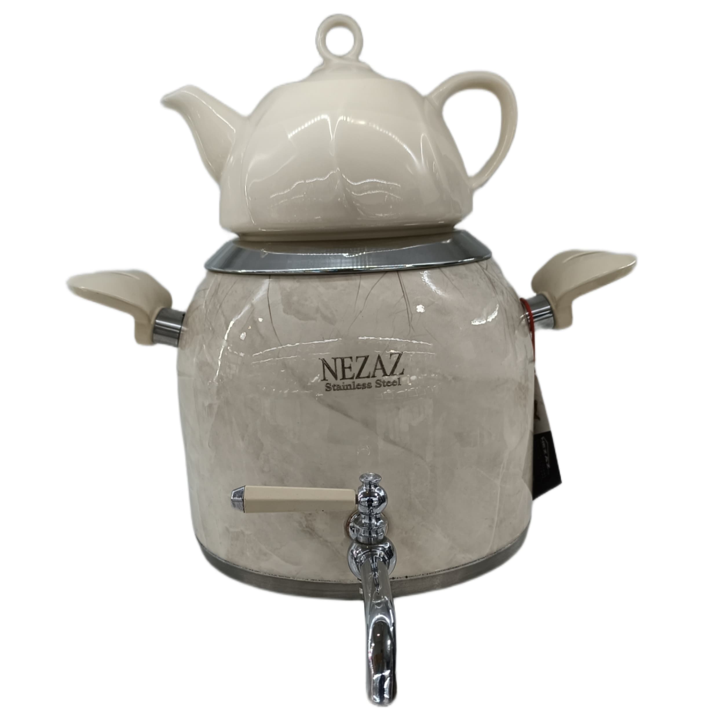 کتری و قوری 5 لیتر برند نزاز NEZAZ مدل 3025_کرم