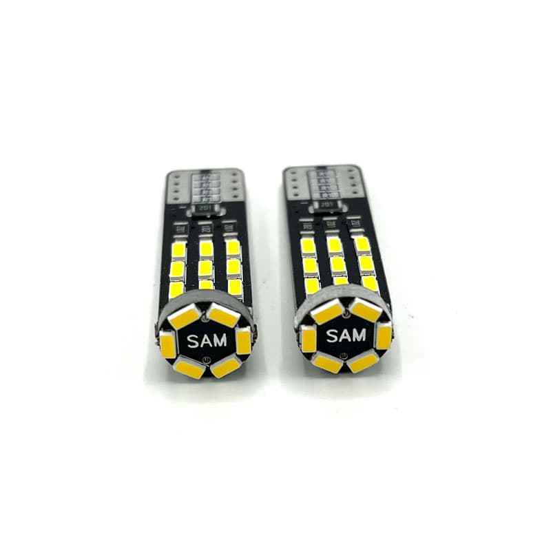 لامپ اس ام دی خودرو مدل 24 SMD نور لیمویی بسته دو عددی