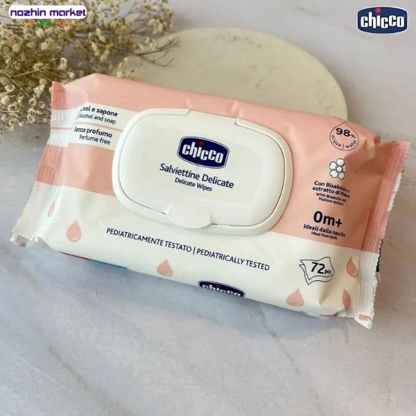 دستمال مرطوب 98% آب چیکو SoftPure [صورتی، 72 عددی] — تصویر ۶