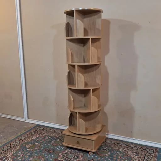 کتابخانه چرخشی چوبی ایستاده 5 طبقه