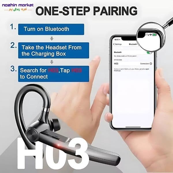 هدست بلوتوثی با میکروفون Ceppekyy مدل H03 — تصویر ۶