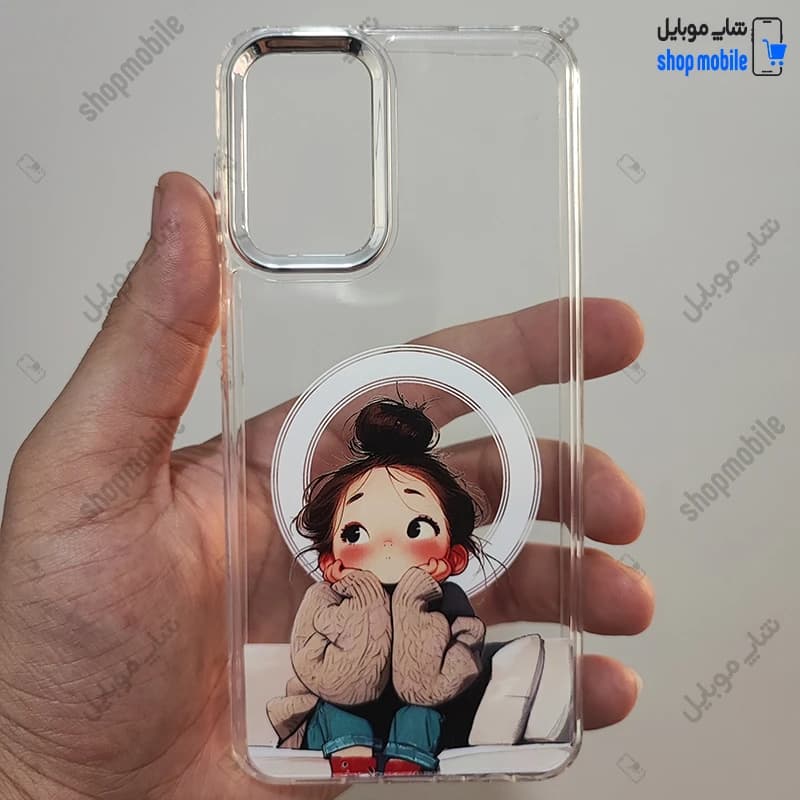 قاب گوشی سامسونگ گلکسی A15 (کاور ژله‌ای شفاف مدل فانتزی طرح دختر منتظر)