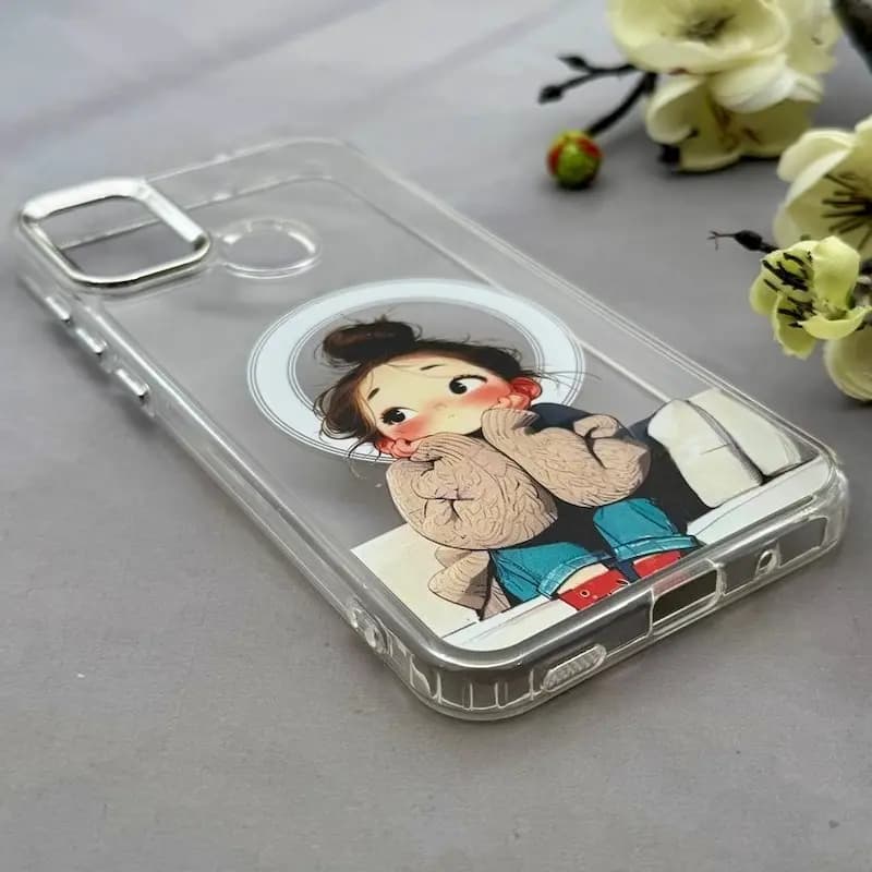 قاب گوشی سامسونگ گلکسی A15 (کاور ژله‌ای شفاف مدل فانتزی طرح دختر منتظر) — تصویر ۲