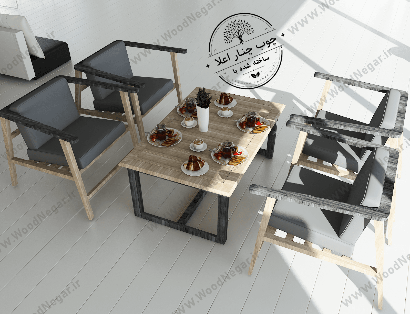 صندلی و میز رستورانی و خانگی پنج تکه سری مراکشی Morocco Restaurant