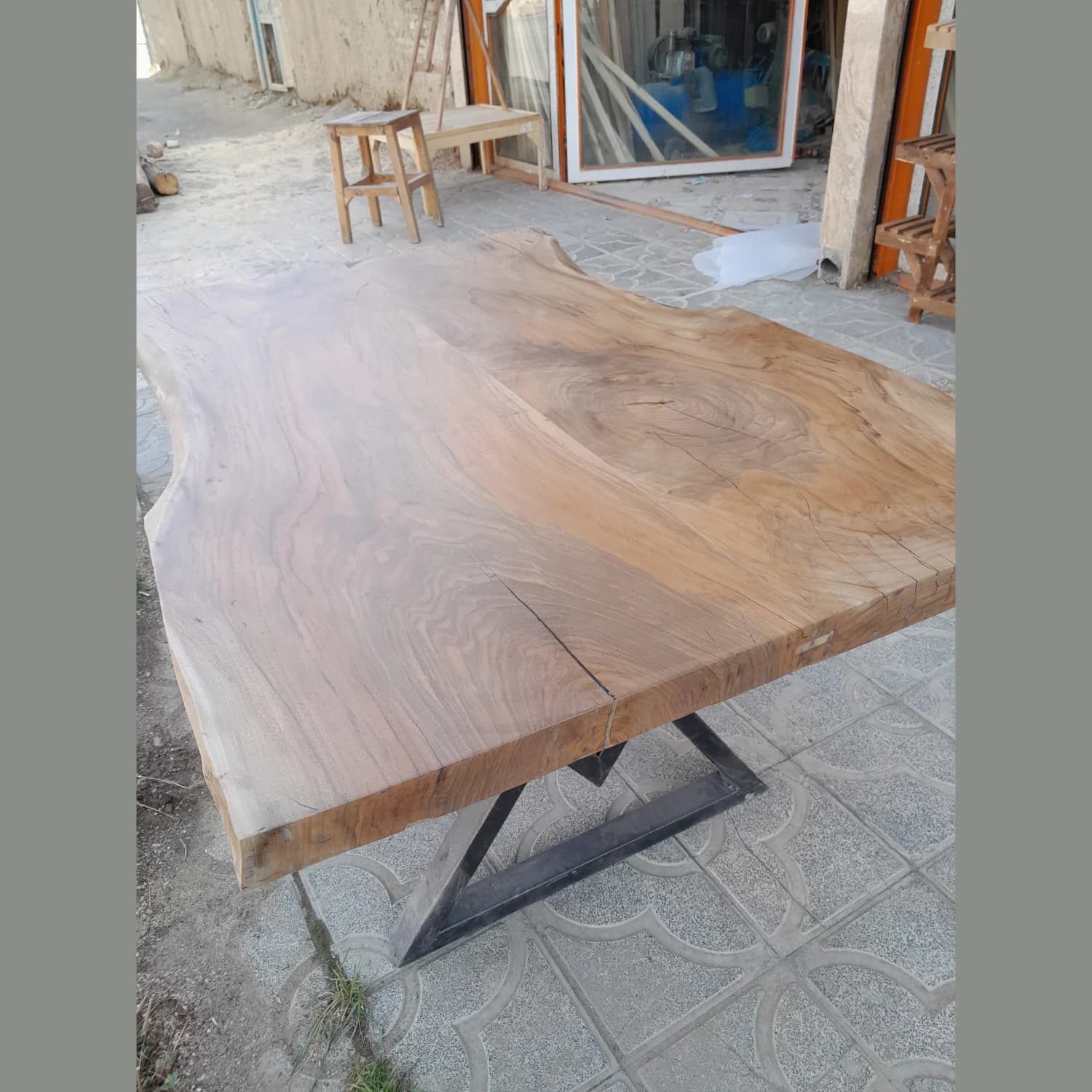 میز ناهار خوری روستیک خزرچوب XW-RT-017 — تصویر ۴