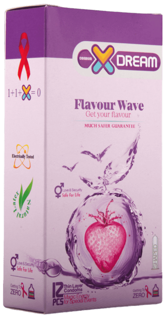کاندوم ایکسدریم مدل میوه ای Flavour Wave بسته 12 عددی - ایکس دریم