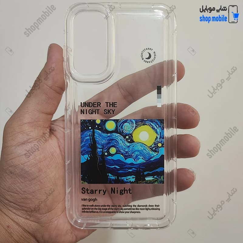 قاب گوشی سامسونگ گلکسی A17 (کاور ژله‌ای شفاف مدل فانتزی طرح زیر آسمان شب)