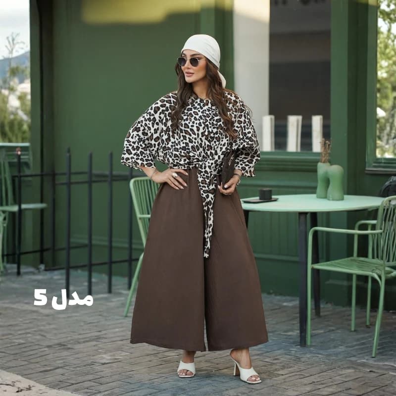 ست زنانه پلنگی گرهای مدل راشام با پارچه پری سیلک اصل + خرید قسطی — تصویر ۵