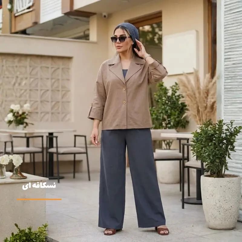اقساطی کت باکسی لینن وارداتی دلوان - خنک و تابستانه — تصویر ۵