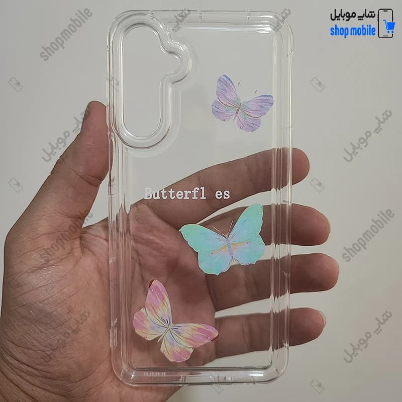 قاب گوشی سامسونگ گلکسی A16 (کاور ژله‌ای شفاف مدل فانتزی طرح پروانه)